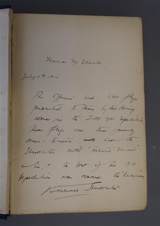 Shackleton, Ernest Henry, Sir - The Heart of the Antarctic, 1st edition, 2 vols, qto, original blue cloth, with two frontises, 3 folded